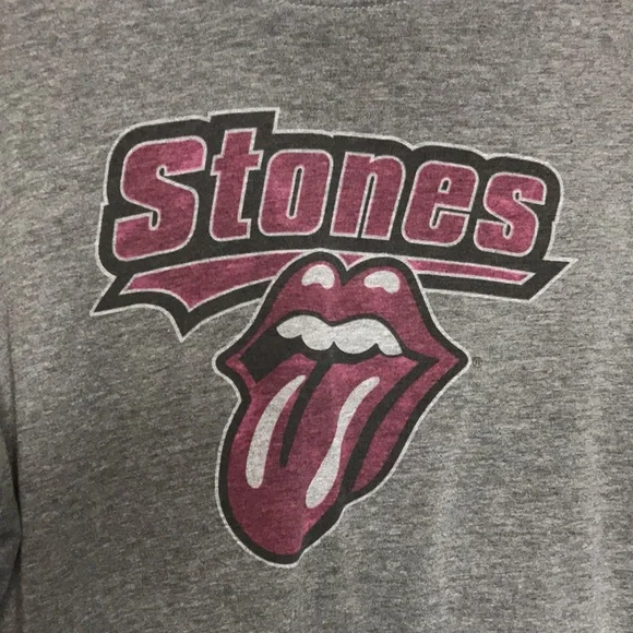 ROLLING STONES Tongue Out Gray Graphic Band Tee - Picture 4 of 8